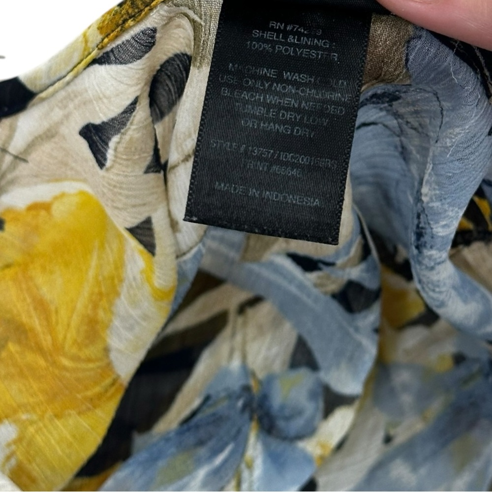 Kate & Lily Blue Yellow Floral Long Sleeve Maxi Dress - Size 6 - Picture 3 of 7